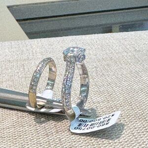 GIA Certified 1.51 ct Round Brilliant VS Clarity  E Color White Gold Wedding Set